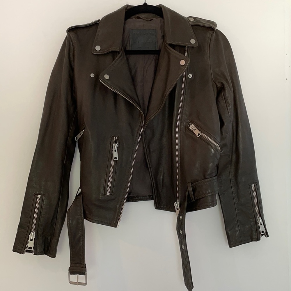Balfern Biker All Saints leather jacket US2 - Picture 1 of 7